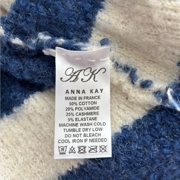Anna Kay Fuzzy Striped Cashmere Blend Cardigan - Picture 6 of 10
